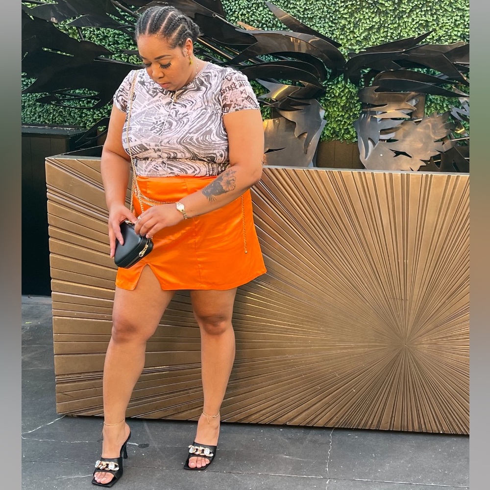 Split Hem Satin skirt